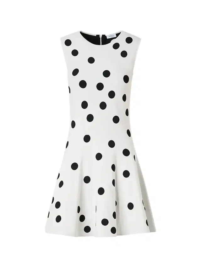 Akris punto Women's Polka Dot Fit & Flare Mini Dress - Cream Black