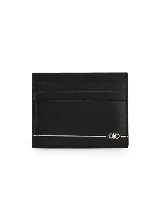 FERRAGAMO Men's Gancini Leather Card Holder - Nero