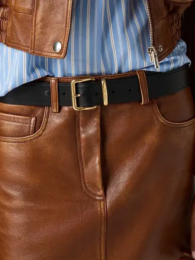 Miu Miu Women's Nappa Leather Skirt - Brown - Size 4 | Thumbnail 5 Miu Miu Women's Nappa Leather Skirt - Brown - Size 4 | Thumbnail 5