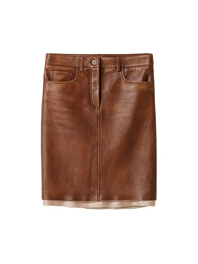 Miu Miu Women's Nappa Leather Skirt - Brown