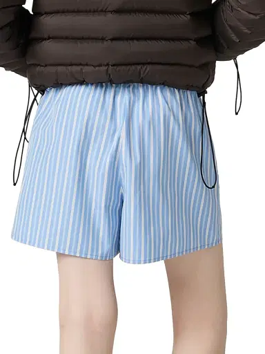 Miu Miu Women's Striped Poplin Boxer Shorts - Blue - Size 0 | Thumbnail 3 Miu Miu Women's Striped Poplin Boxer Shorts - Blue - Size 0 | Thumbnail 3