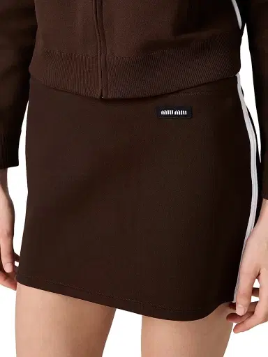 Miu Miu Women's Technical Yarn Miniskirt | Thumbnail 4