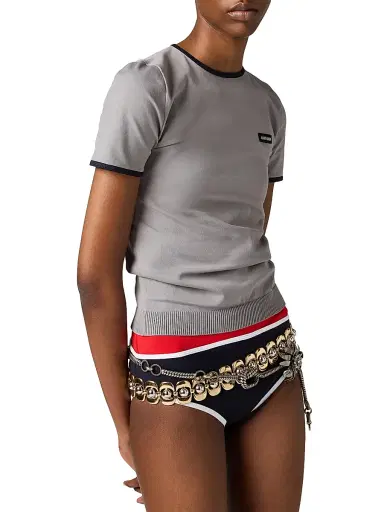 Miu Miu Women's Technical Yarn Crew-Neck Sweater | Thumbnail 3