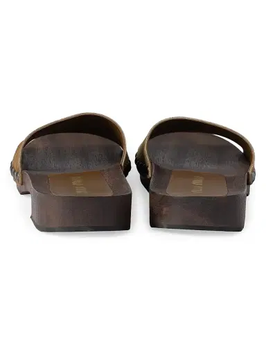 Miu Miu Women's Faded Suede Clogs - Brown - Size 5 | Thumbnail 3