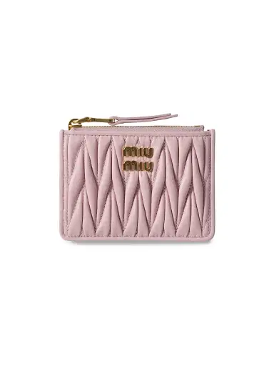 Miu Miu Women's Matelassé Nappa Leather Card Holder | Thumbnail 1 Miu Miu Women's Matelassé Nappa Leather Card Holder | Thumbnail 1