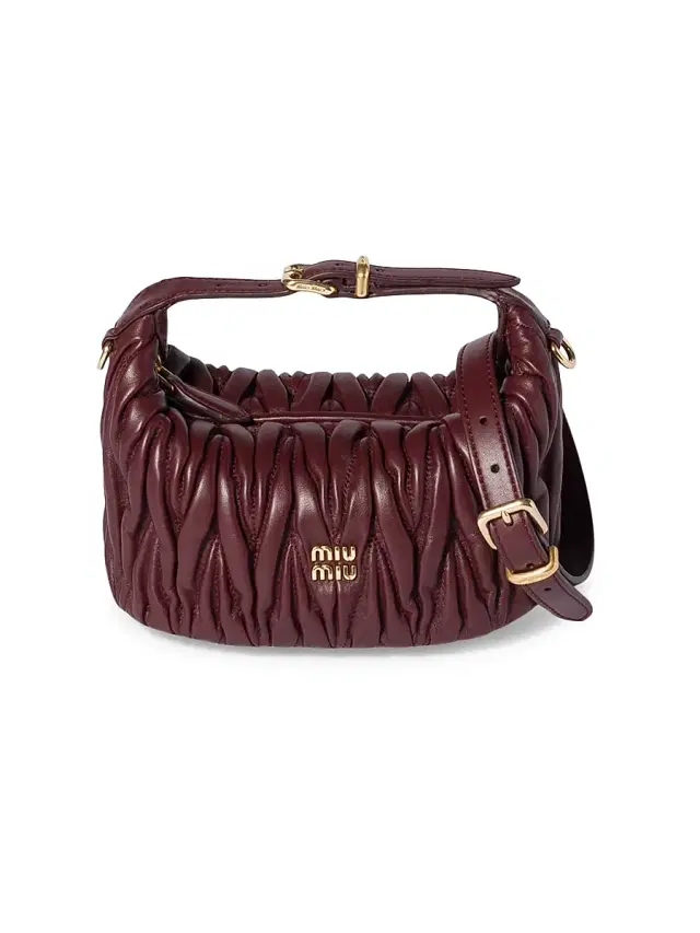 Miu Miu Women's Matelassé Nappa Leather Pouch - Dark Red