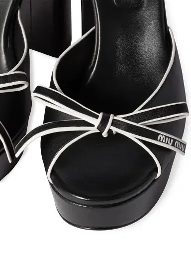 Miu Miu Women's Nappa Leather Platform Sandals - Black - Size 10 | Thumbnail 3 Miu Miu Women's Nappa Leather Platform Sandals - Black - Size 10 | Thumbnail 3