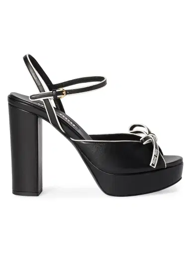 Miu Miu Women's Nappa Leather Platform Sandals - Black - Size 10 | Thumbnail 1 Miu Miu Women's Nappa Leather Platform Sandals - Black - Size 10 | Thumbnail 1