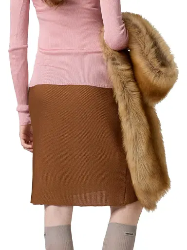Miu Miu Women's Silk Mid-Length Skirt | Thumbnail 3 Miu Miu Women's Silk Mid-Length Skirt | Thumbnail 3
