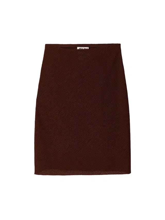 Miu Miu Women's Silk Mid-Length Skirt - Brown