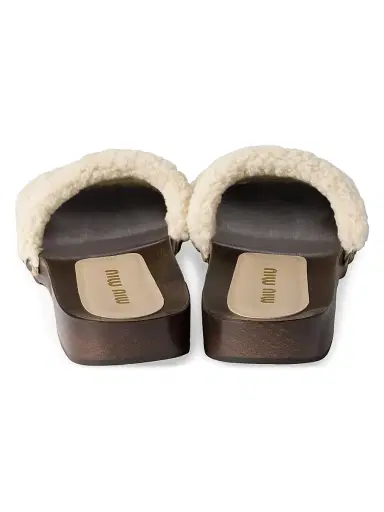 Miu Miu Women's Suede Clogs - Beige Khaki - Size 9 | Thumbnail 3