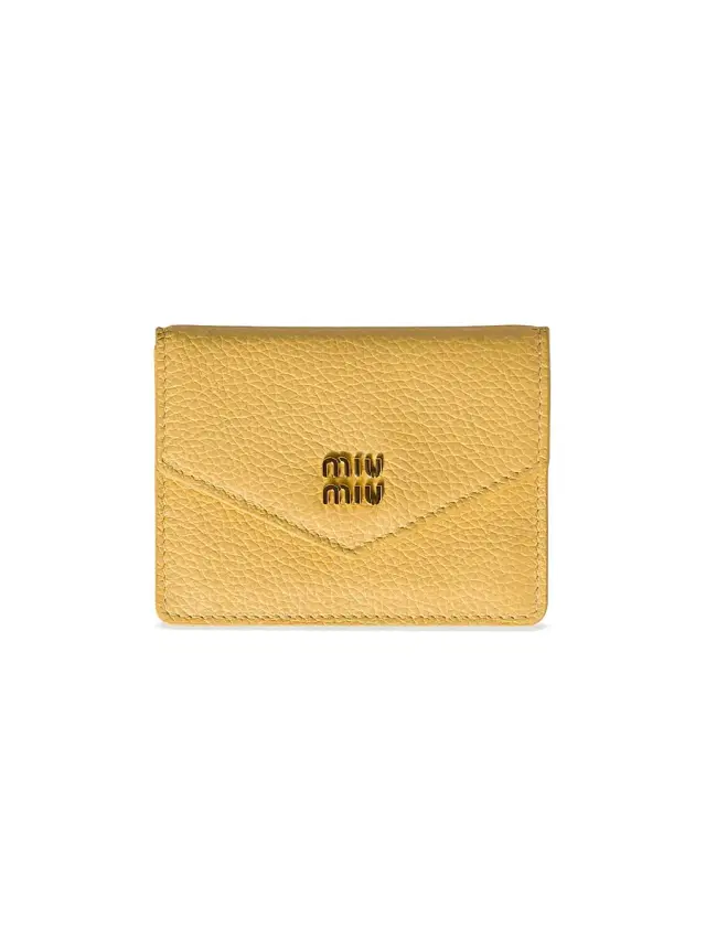 Miu Miu Women's Leather Card Holder - Yellow