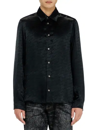 Diesel Men's Kinny Satin Shirt - Black | Thumbnail 3 Diesel Men's Kinny Satin Shirt - Black | Thumbnail 3