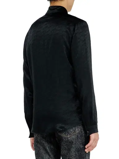 Diesel Men's Kinny Satin Shirt - Black | Thumbnail 4 Diesel Men's Kinny Satin Shirt - Black | Thumbnail 4
