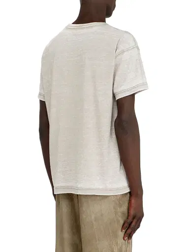 Diesel Men's Burnout Graphic Studded T-Shirt - Beige | Thumbnail 3 Diesel Men's Burnout Graphic Studded T-Shirt - Beige | Thumbnail 3