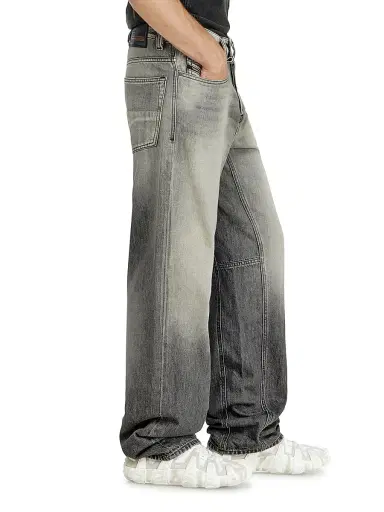 Diesel Men's D-2001 Faded Cotton Jeans - Black Denim | Thumbnail 4 Diesel Men's D-2001 Faded Cotton Jeans - Black Denim | Thumbnail 4