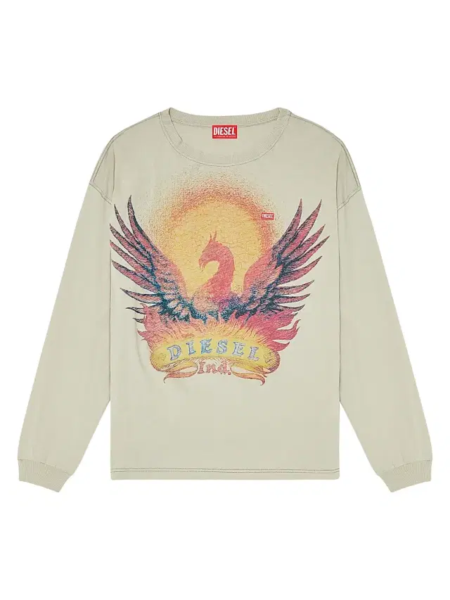 Diesel Men's Phoenix Graphic Cotton Shirt - Natural