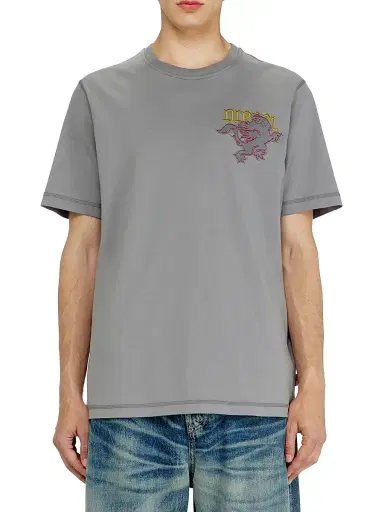 Diesel Men's Logo-Embroidered Cotton Jersey T-Shirt - Pale Grey - Size XXL | Thumbnail 3