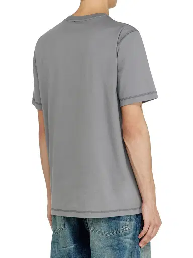 Diesel Men's Logo-Embroidered Cotton Jersey T-Shirt - Pale Grey - Size XXL | Thumbnail 4