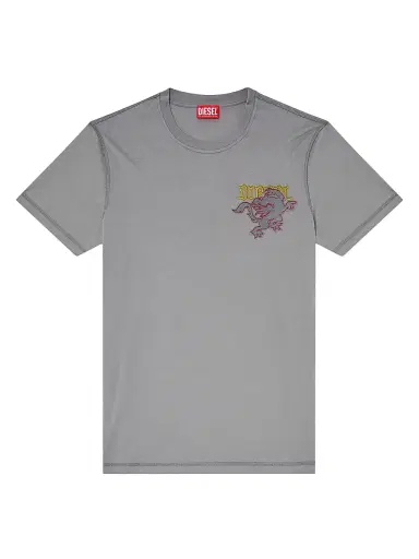Diesel Men's Logo-Embroidered Cotton Jersey T-Shirt - Pale Grey - Size XXL | Thumbnail 1