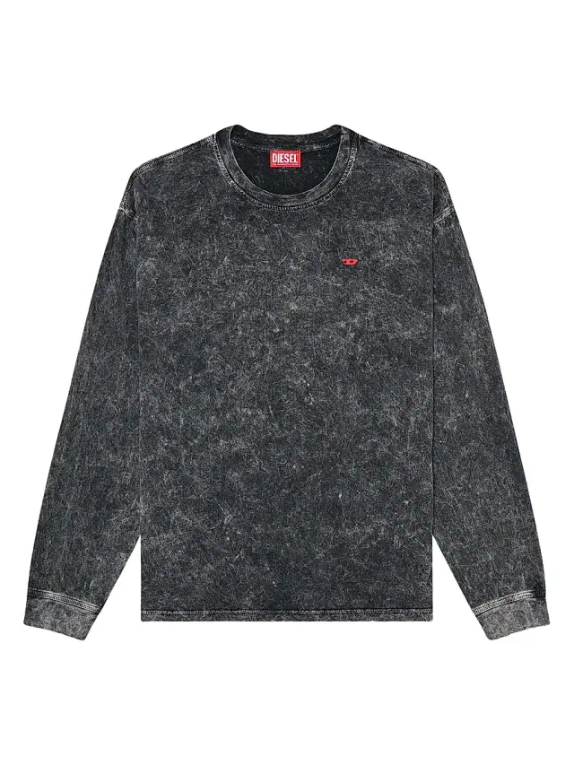 Diesel Men's Logo Acid-Washed Cotton T-Shirt - Black