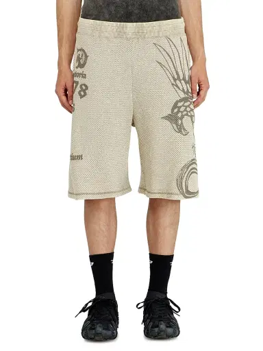 Diesel Men's Erry Graphic Cotton-Blend Sweatshorts - Sandy Beige | Thumbnail 3 Diesel Men's Erry Graphic Cotton-Blend Sweatshorts - Sandy Beige | Thumbnail 3
