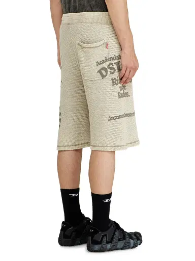 Diesel Men's Erry Graphic Cotton-Blend Sweatshorts - Sandy Beige | Thumbnail 4 Diesel Men's Erry Graphic Cotton-Blend Sweatshorts - Sandy Beige | Thumbnail 4