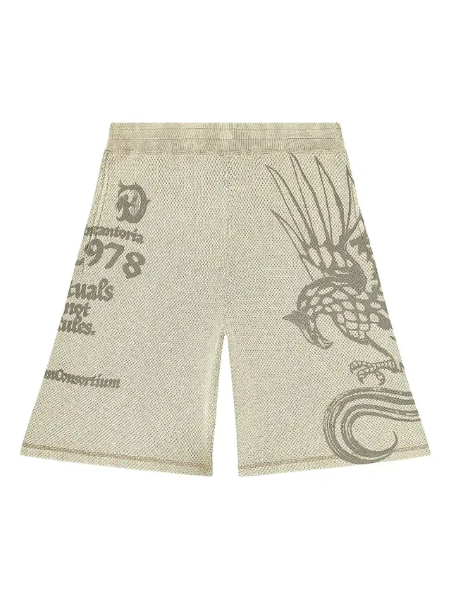 Diesel Men's Erry Graphic Cotton-Blend Sweatshorts - Sandy Beige