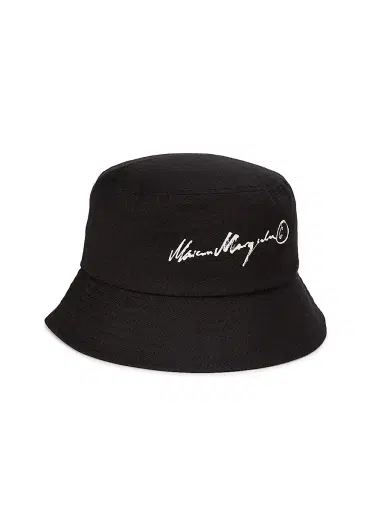 MM6 MAISON MARGIELA Men's Logo Cotton Bucket Hat | Thumbnail 1 MM6 MAISON MARGIELA Men's Logo Cotton Bucket Hat | Thumbnail 1