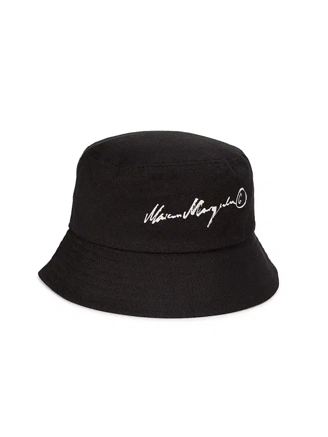 MM6 Maison Margiela Men's Logo Cotton Bucket Hat - Black Ecru Print