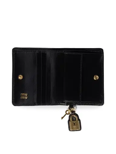Miu Miu Women's Small Leather Wallet - Black | Thumbnail 2