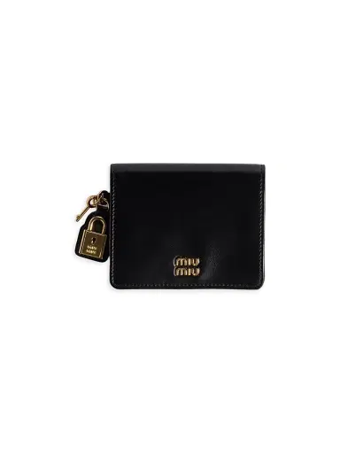 Miu Miu Women's Small Leather Wallet - Black | Thumbnail 1