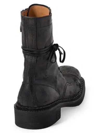 Miu Miu Women's Leather Laced Booties - Black - Size 7 | Thumbnail 2
