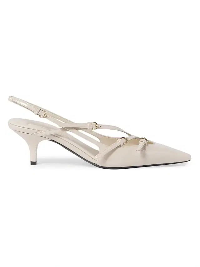 Miu Miu Women's Patent Leather Slingbacks with Buckles - Beige Khaki