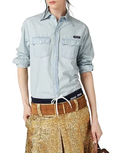Miu Miu Women's Chambray Shirt | Thumbnail 2 Miu Miu Women's Chambray Shirt | Thumbnail 2
