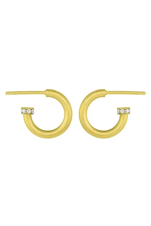 LEIGH MAXWELL Amani Diamond Mini Hoop Earrings