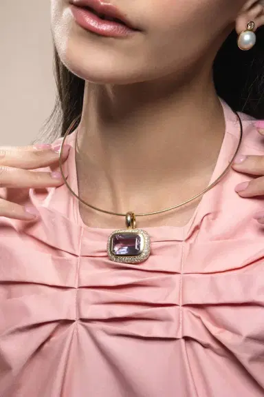 Mason and Books Amethyst Jumbo Floret East West Pendant | Thumbnail 2