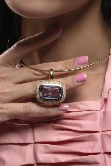 Mason and Books Amethyst Jumbo Floret East West Pendant | Thumbnail 3
