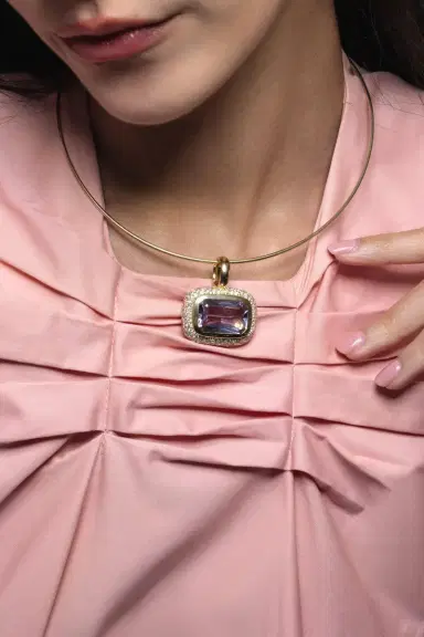 Mason and Books Amethyst Jumbo Floret East West Pendant | Thumbnail 4