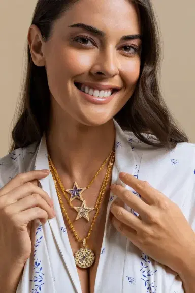 BUDDHA MAMA Aquamarine Kite Star Necklace | Thumbnail 2