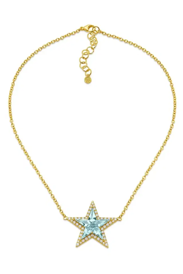 BUDDHA MAMA Aquamarine Kite Star Necklace