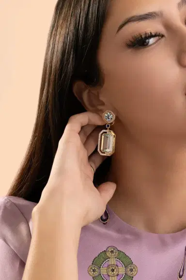 EDINA KISS Aquamarine Sapphire Earrings | Thumbnail 3 EDINA KISS Aquamarine Sapphire Earrings | Thumbnail 3