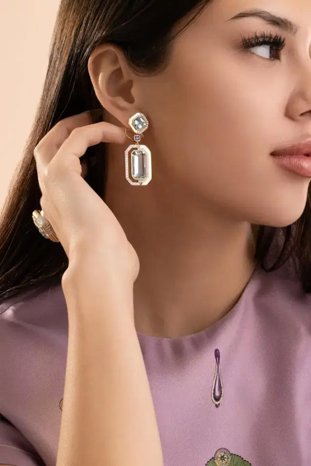 EDINA KISS Aquamarine Sapphire Earrings