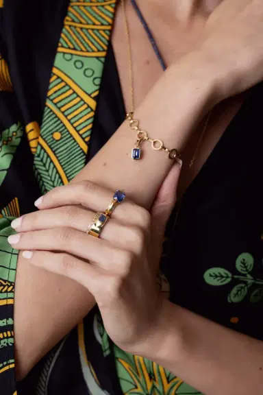 Azlee Bezel Sapphire Charm | Thumbnail 2