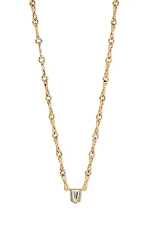 Azlee Bullet Diamond Motif Chain Necklace