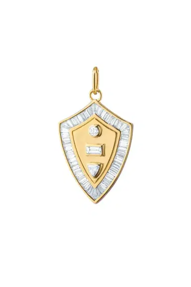 MONICA RICH KOSANN Diamond "Fearless" Shield Pendant | Thumbnail 1 MONICA RICH KOSANN Diamond "Fearless" Shield Pendant | Thumbnail 1