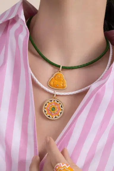 BUDDHA MAMA Diamond Clementine Mandala Pendant | Thumbnail 4