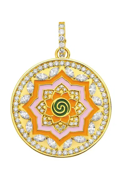 BUDDHA MAMA Diamond Clementine Mandala Pendant | Thumbnail 1