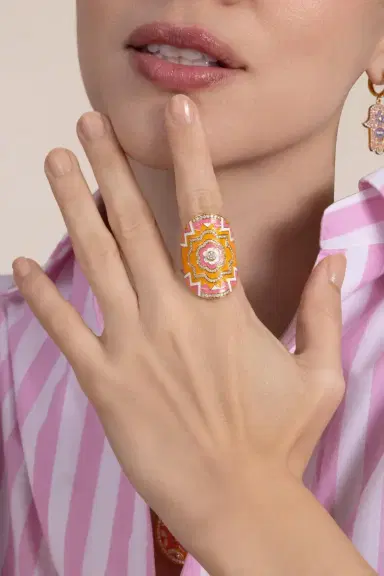 BUDDHA MAMA Diamond Clementine Mandala Wrap Ring | Thumbnail 5