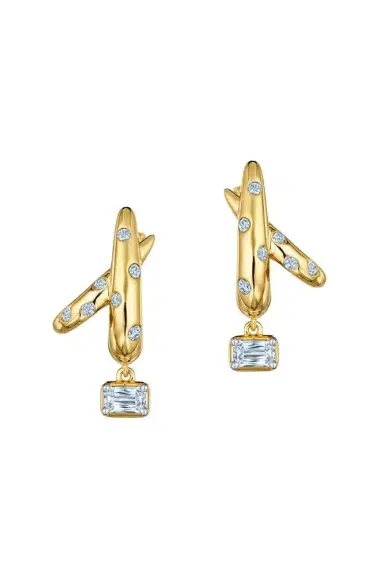 KWIAT Diamond Cobblestone Crossover Earrings | Thumbnail 1